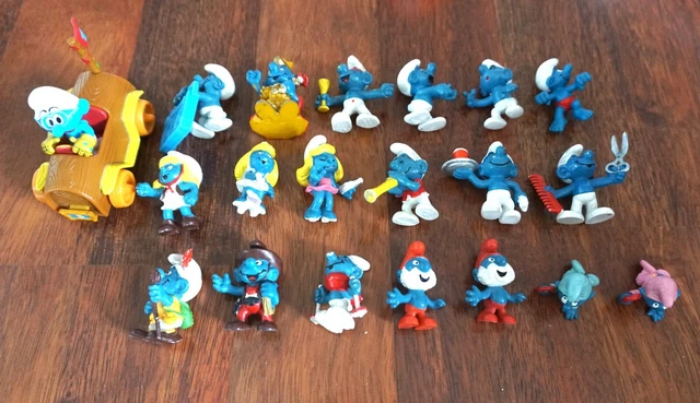 Lot de 20 SCHTROUMPFS (Smurfs), Figurines SCHLEICH, années 1978-82