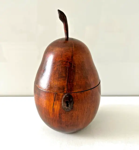 Genuine Georgian Antique Fruit Wood Pear Tea Caddy c1800 2