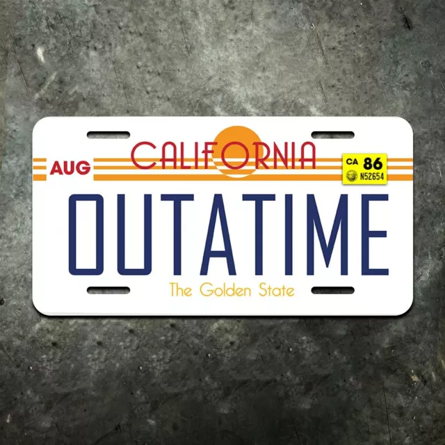 Regreso Al Futuro Marty Mcfly Outatime Delorean Metal Número Placa Movie Print