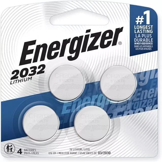 Energizer CR2032 3V Lithium Coin Cell Batteries - 4 Count