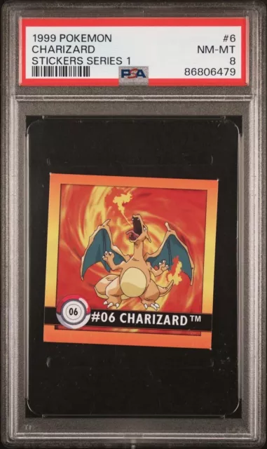 Pokemon Artbox Aufkleber 1999 Serie 1 Charizard PSA 8