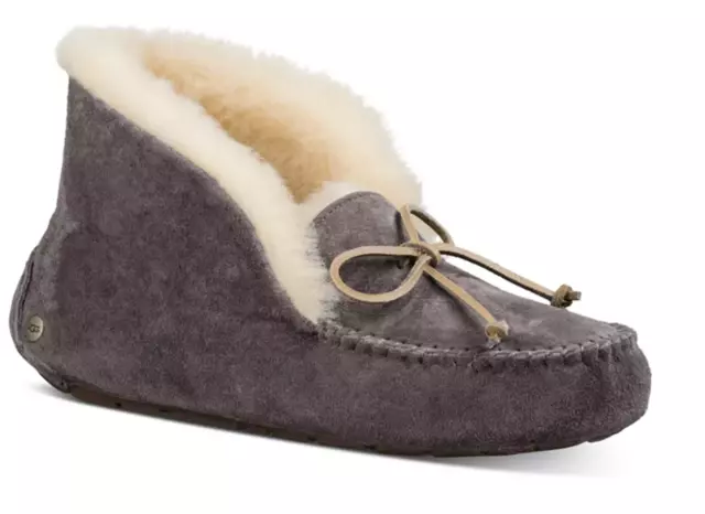 UGG Australia Alena Casual Moccasin Slippers 1004806 Gray Cuff House Shoes NEW