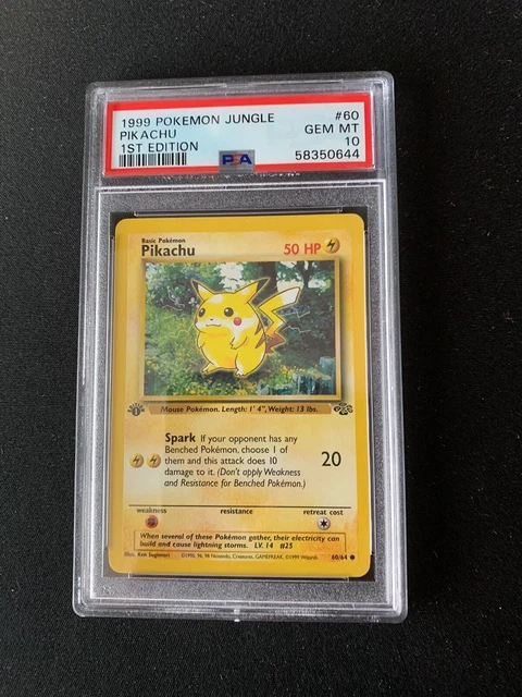1999 Pokemon Jungle Pikachu 60/64 1st Edition PSA 10 Gem Mint
