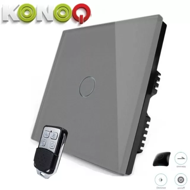 KONOQ GRIGIO Lusso Pannello Vetro Touch Luce LED Smart Switch: DIMMER