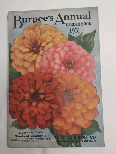 Burpee’s Annual Garden Book 1931 Vintage Catalog POOR CONDITION