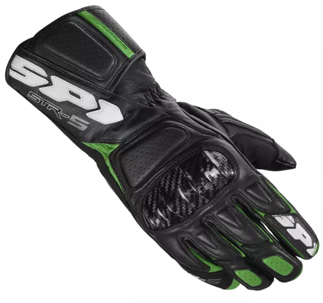 Spidi - Guanti Moto In Pelle Str-5 - Nero/Verde Tg.xxl