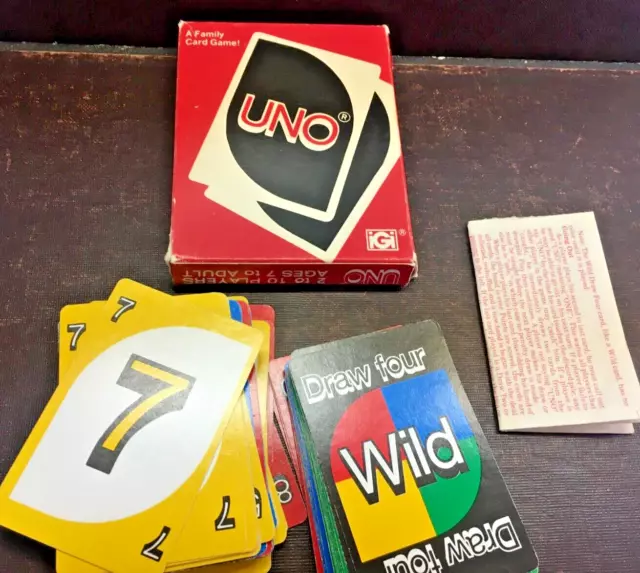 1979 UNO Card Game Complete in Original Plastic Box 