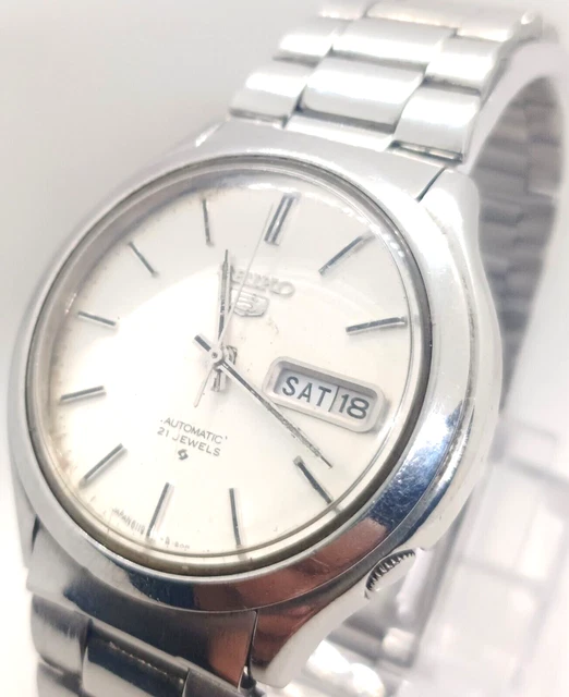 Vintage Seiko 5 6119-8600 Automatic D/D 38 mm Dial Japan Men's Wrist Watch #14