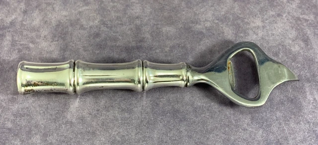 Tiffany Sterling Silver Handle 6" Bottle Opener - Bamboo Shaped Handle - No Mono