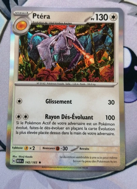 Carte Pokémon Ptéra 142/165 Holo Ou Reverse - Coffret De 10 Cartes Françaises Scarlet Violet 3.5