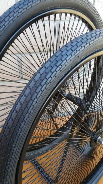 PAIR 26 CRUISER Lowrider Bicycle Dayton BLACK Wheels 144 Spokes Tires Tubes 141.33 PicClick UK