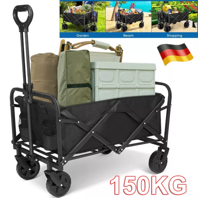 150KG Klappwagen Wagen mitziehen Wagen Trolley Camping Festival Strandanhänger