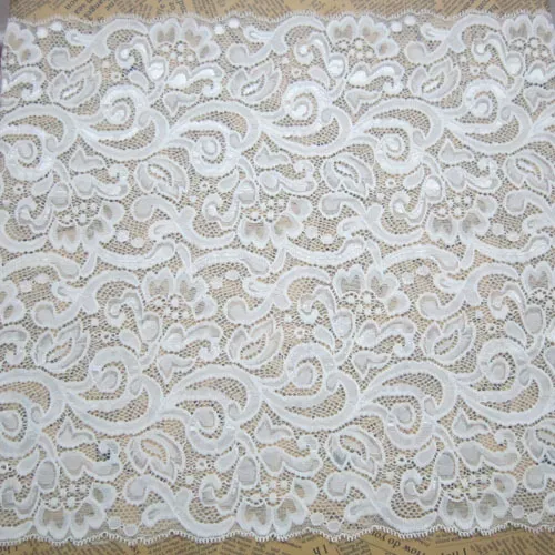 1 Yard Pretty Stretch Wide Lace Trim Sewing Crafts Spandex White Width 36 CM 2