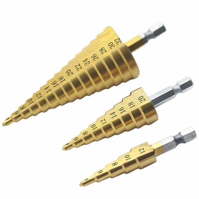 4-12 4-20 4-32 HSS Titanium Coated Step Metal Drill Bit Drilling Power Tools 2