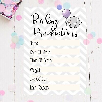 Baby Shower Games Party Prediction Cards Game Keepsakes Boy / Girl / Unisex Mum