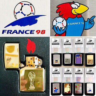 Rare Boxed Official Holographic “France 98” Football World Cup Zippo Lighter Set