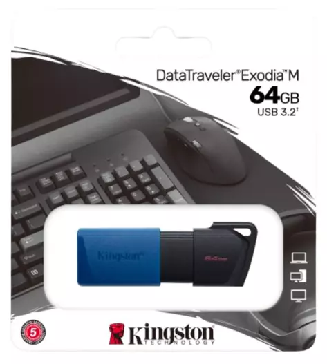 Kingston 64GB USB 3.2 DataTraveler Exodia M Flash Drive DTXM