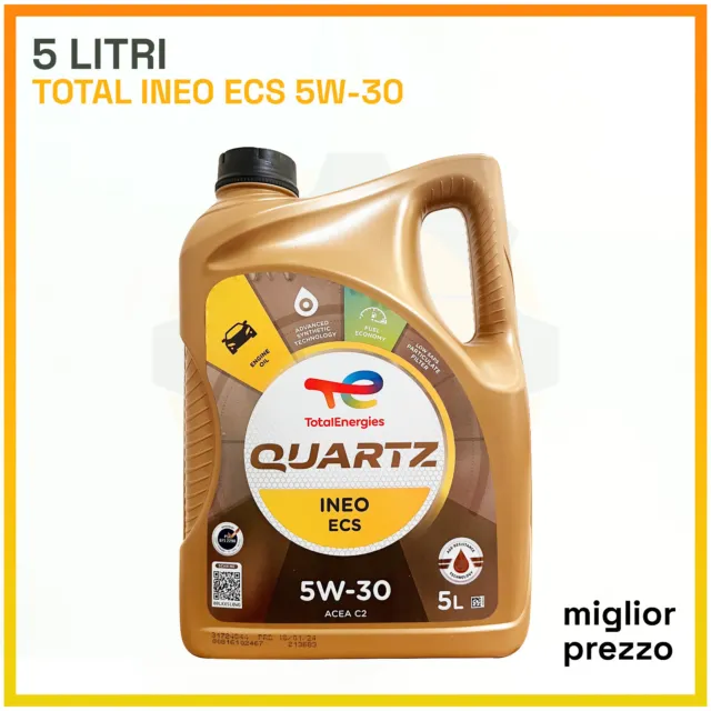 Olio Motore Total Quartz Ineo Ecs 5W-30 Acea C2 (1 Flacone Da 5 L)