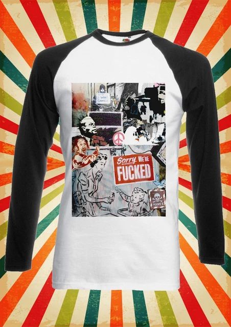 Maglietta da baseball Banksy Street Art Graffiti Cool Uomo Donna Maniche Lunghe Corta 620