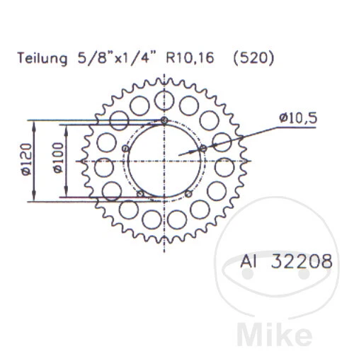 Esjot Rear Sprocket 41T 520P Aluminium Silver Aprilia SL 1000 Falco 2001-2002