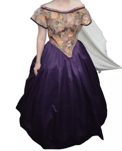 Civil war  Reenactment Victorian Era Gown/evening Dress Fits 28/29/30” Waist