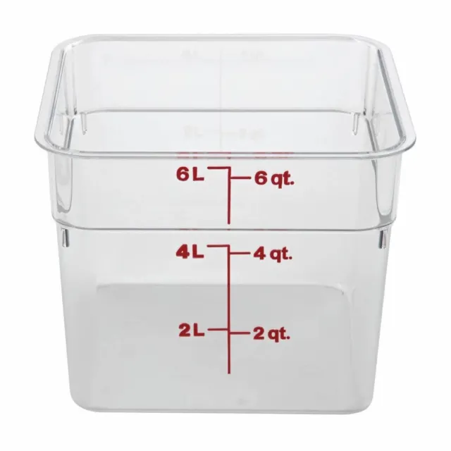 Cambro Square Polycarbonate Food Storage Container, Dishwasher Safe - 5.7L