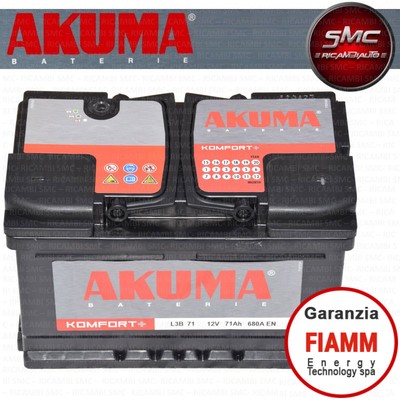 Akuma BATTERIA AUTO AKUMA = FIAMM 55 AH 12V 480A EN ORIGINALE NUOVA 