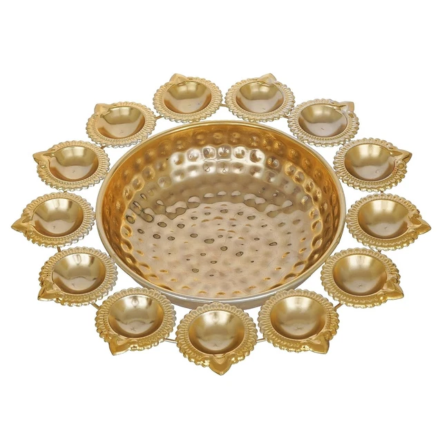 Handcrafted Urli Bowl for Floating Flowers and Tea Light Candles For Home/Office