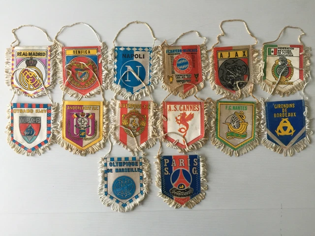 Lot Vintage De 9 Fanions De Football – Fédérations Internationales – Avant 2000