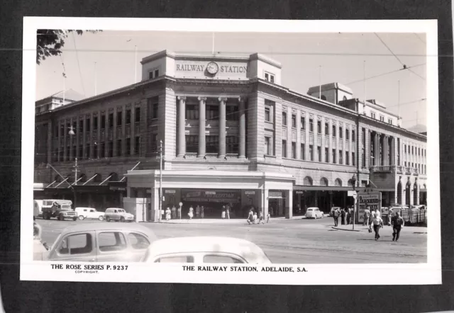 C4501 Australia SA Adelaide Railway Station #9237 vintage Rose Series postcard