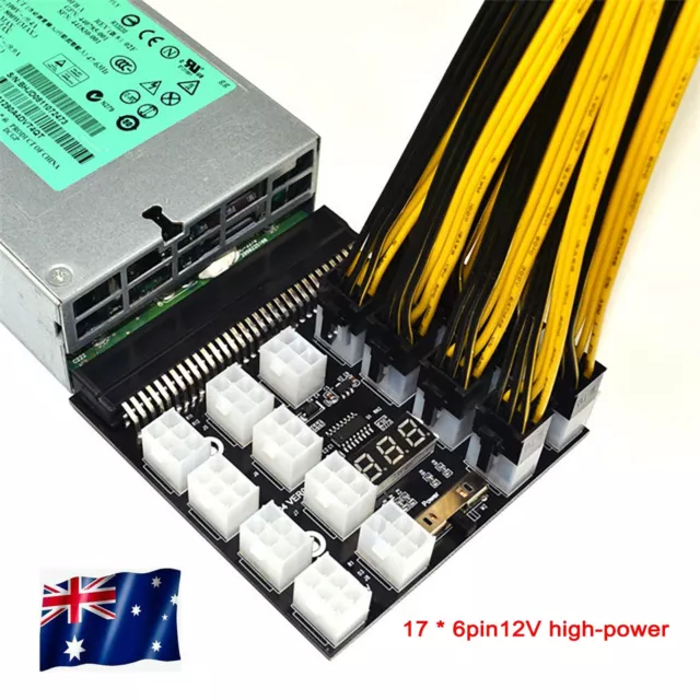 PCI-E 17x 6Pin 1200W Mining Power Breakout Board Adapter for HP Server PSU