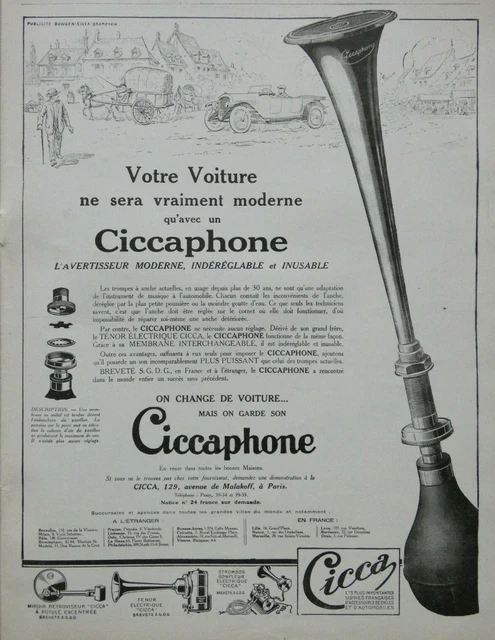 1926 Cicca Press Advertisement Ciccapone Warning For Your Car