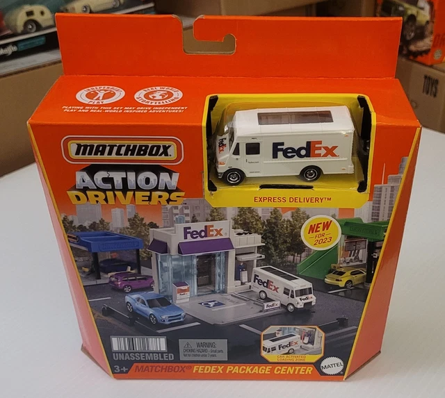 MATCHBOX 2023 ACTION Drivers FedEx Package Center jeu de jeu + fourgon