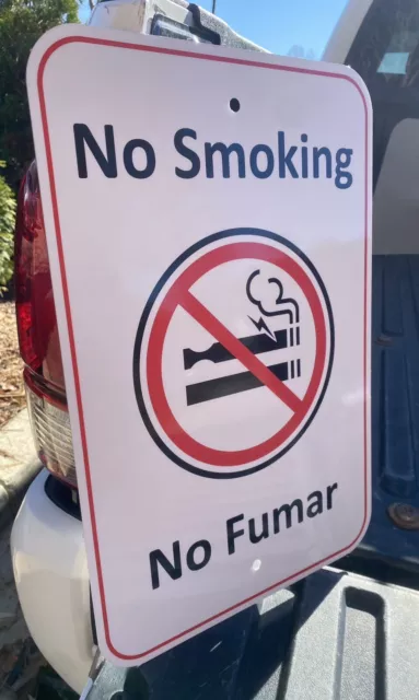 (Pack of 10) No Smoking No Fumar Sign 12"x18" Aluminum Commercial Use 2