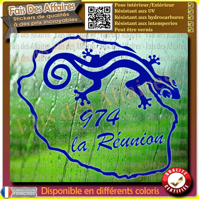 Autocollant 3D Chrome Salamandre/gecko De L'Île De La Réunion - Sticker Métallique Décoratif Neuf