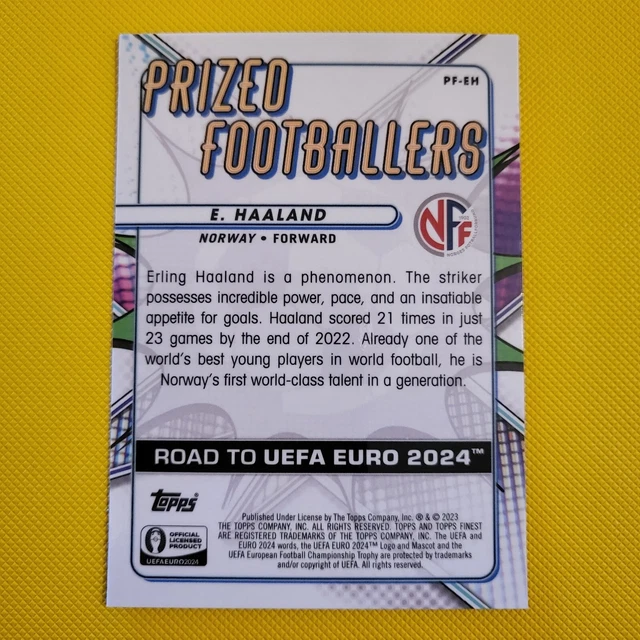 TOPPS FINEST ROAD To Euro 2024 CALCIATORI PREMIATI Erling Haaland