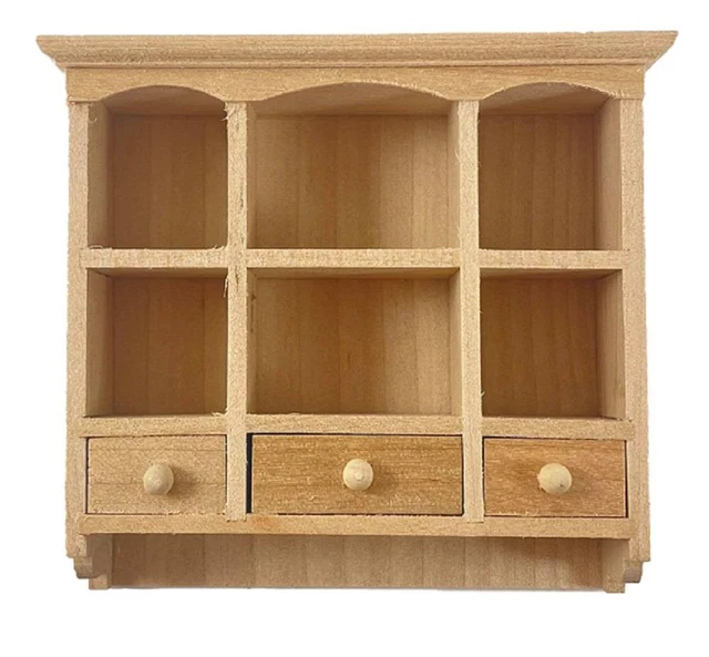 Ensemble Meubles De Cuisine Miniature 1/12 En Bois - Pour Maison De Poupée - Armoire, évier, Table Cuisson - Enfants 3 Ans Et Plus