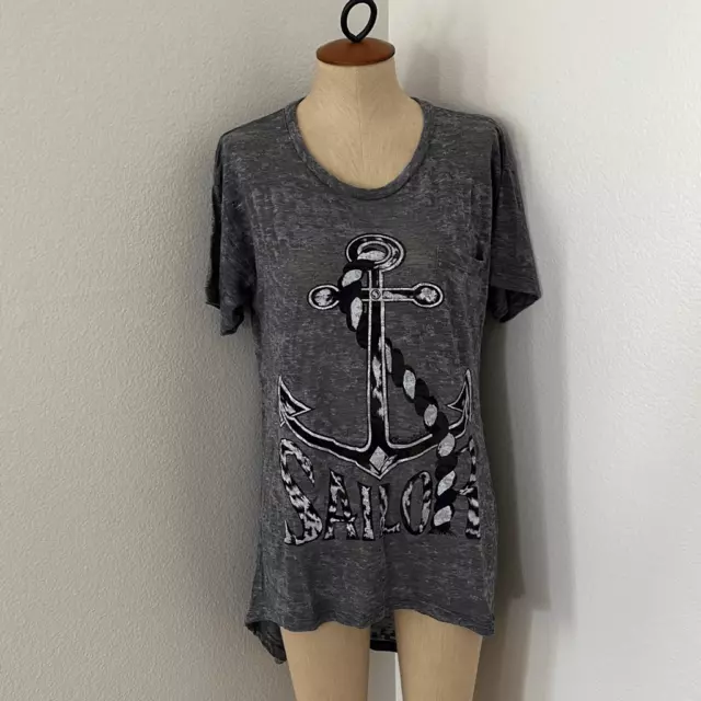 NWOT Lauren Moshi $154 Sailor Top Grey Size M/L