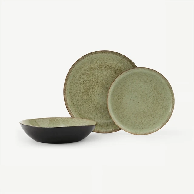 Made.com - Set 12 piatti da cena in gres porcellanato, vetro reattivo *NUOVO*