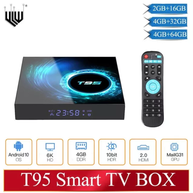Android tv box tv android 10 T95 Smart TV BOX Wifi BT  H616 Netflix Go
