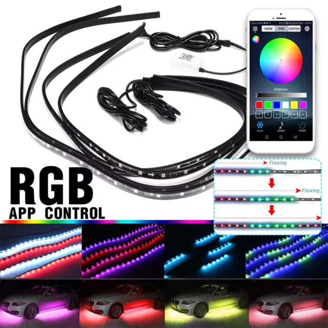 Voiture LED 7 couleurs Underbody APP Control Neon Châssis Light Strip -Flowing