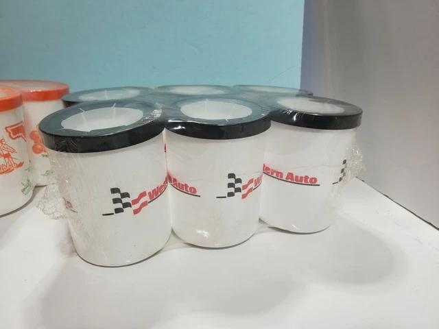 NOS Set 6 VTG. WESTERN AUTO Styrofoam Koozie Beer Can Holders THERMO Gas OIL