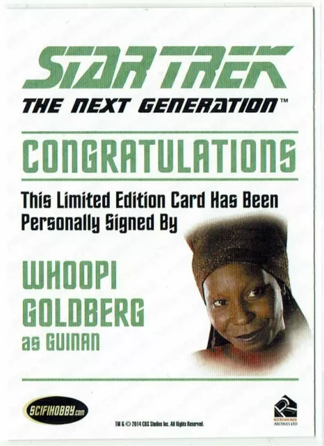 Star Trek TNG Portfolio Prints Series 1 Autograph Card Whoopi Goldberg as Guinan 2