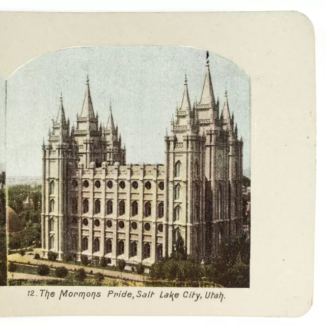 Salt Lake City Temple Stereoview c1915 Utah Latter Day Saint Mormon Church I58