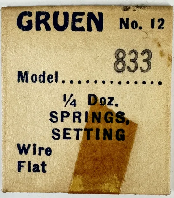 Gruen Factory Eb440 Cal833  1/4 Dozen Spring Setting Nos Watch Repair Part  Wp2