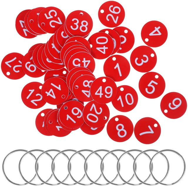 50 Etichette Numerate Acciaio Inox - 1-50, Con Portachiavi, 23x23 Mm - Foto 11