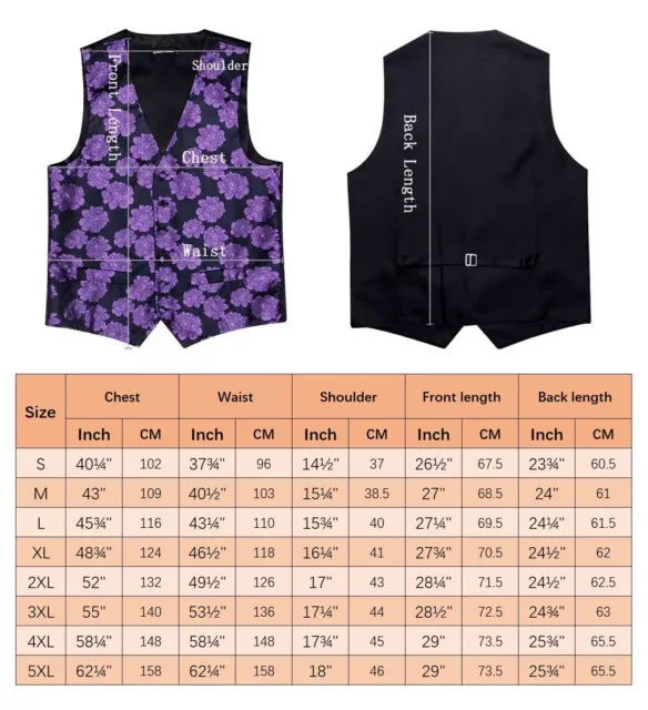 Mens Formal Wedding Waistcoat Paisley Floral Suit Vest Slim Tuxedo Silk Tie Set 2