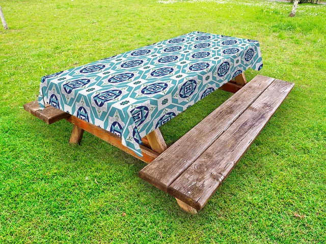Spanish Outdoor Picnic Tablecloth in 3 Sizes Washable Waterproof