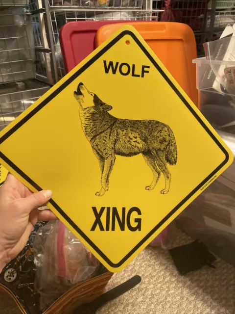 NEW Wolf Crossing Sign: 'Wolf XING'.  Sign Kc Creations