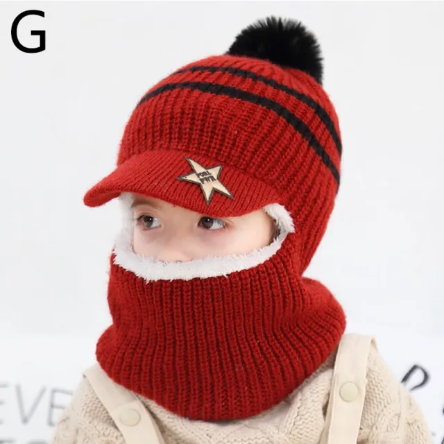 Cappello caldo inverno caldo inverno bambino bambine sciarpa con cappuccio earflap lavorato a maglia CVM 9